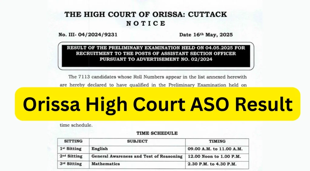 Orissa High Court ASO Result 2025 Out Merit List PDF and Mains Exam Date Announced 1024x566 2 &raquo;