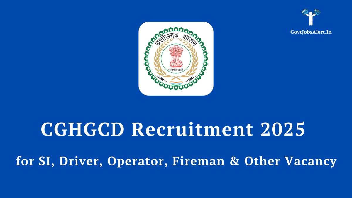 CGHGCD Bharti Notification 2025