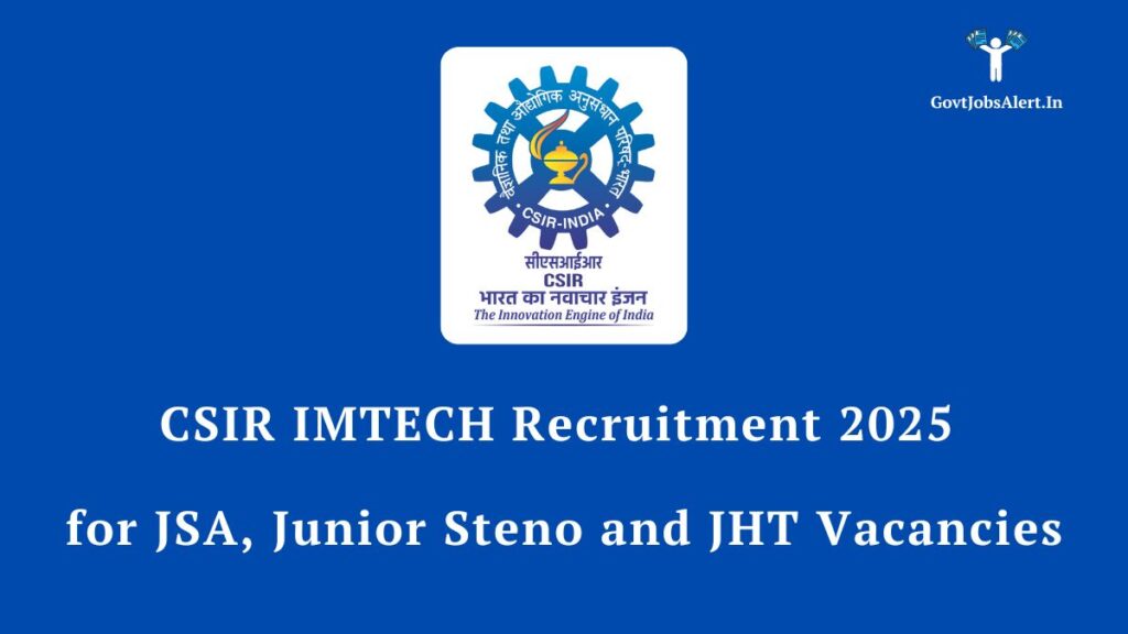 CSIR IMTECH Recruitment 2025